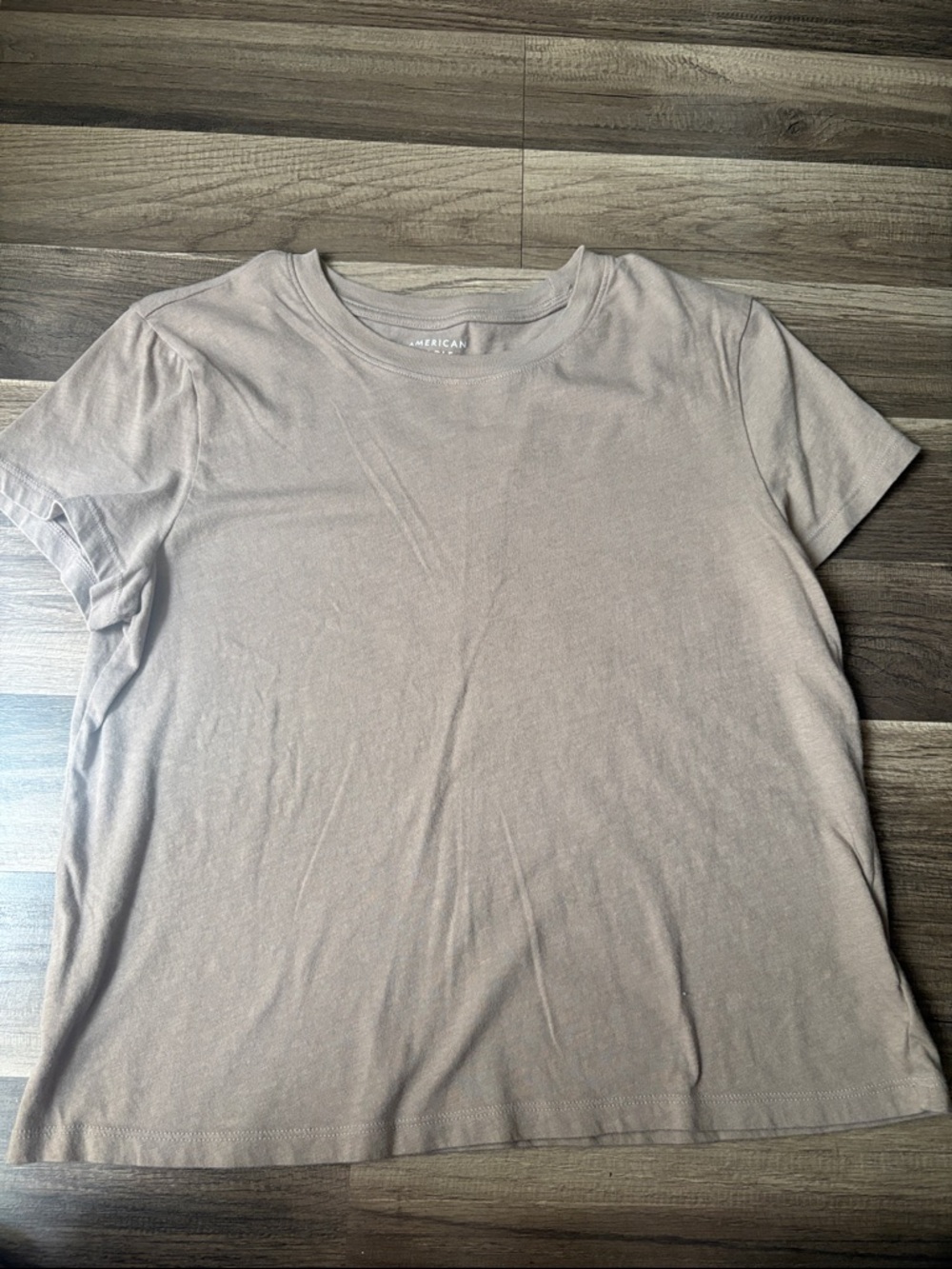 American Eagle Outfitters Short Sleeve Crew Tee in Light Taupe